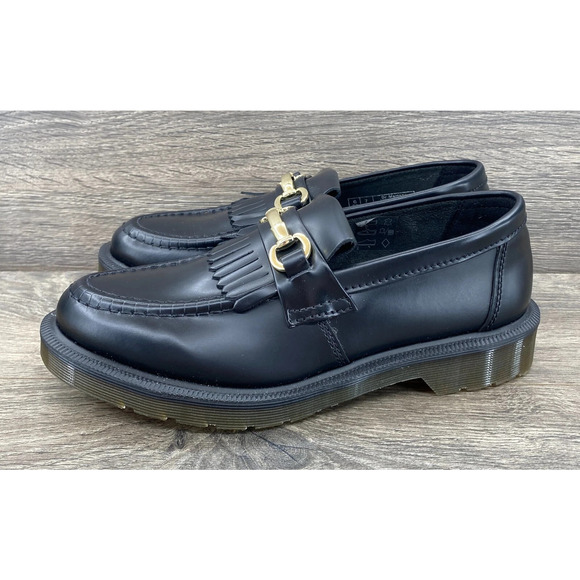 Dr. Marten's Adrian Polished Smooth Leather Loafers Unisex Mens 7 Ladies 8 Black - Picture 3 of 11